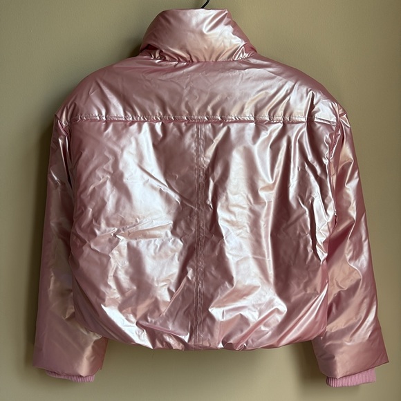 J.Crew Crewcuts Girls Pink Metallic Puffer Jacket - Picture 5 of 9